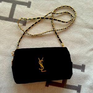 ❤️Yves Saint Laurent black velour Crossbody bag ysl